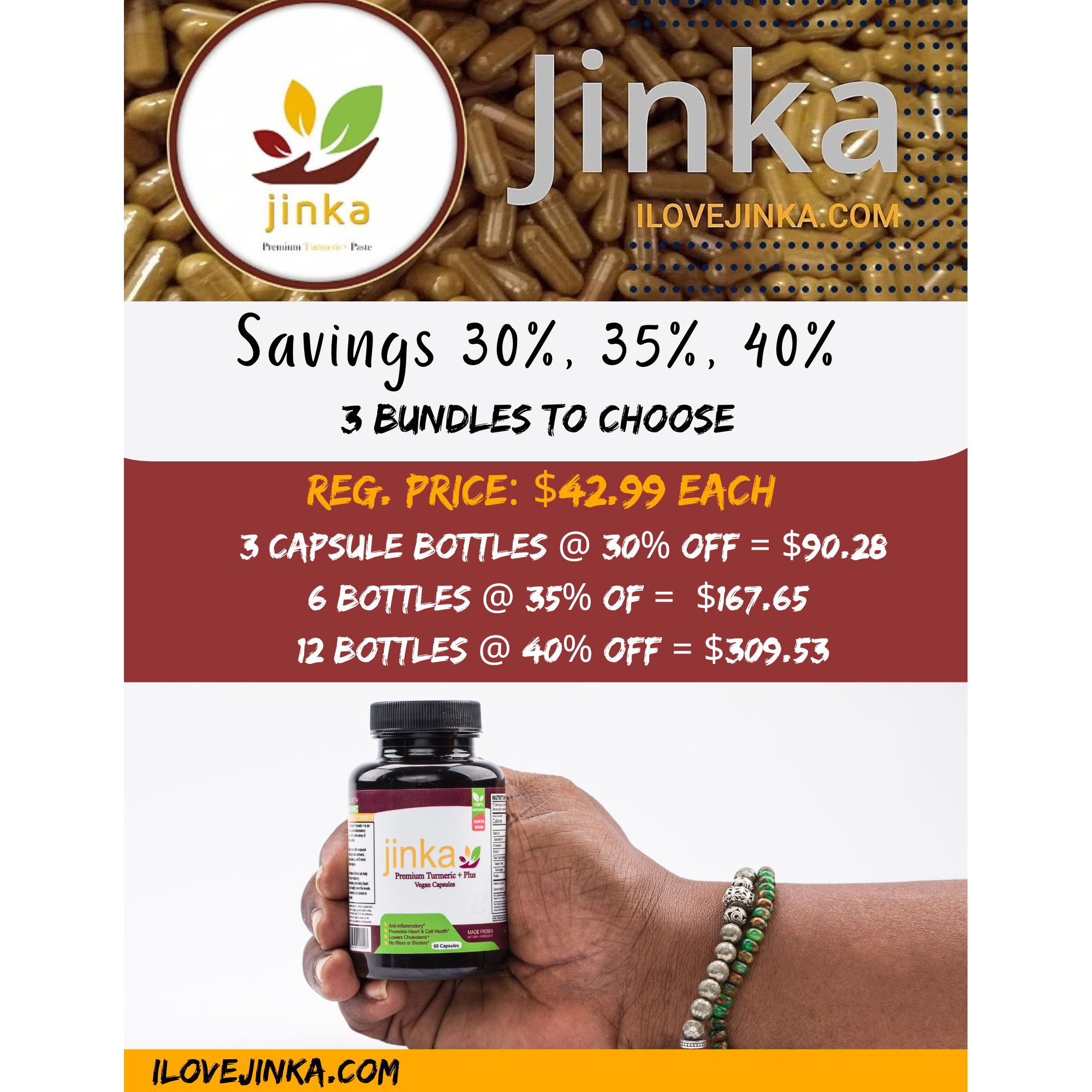 Jinka Capsule Bundle (12 bottles) 40% off